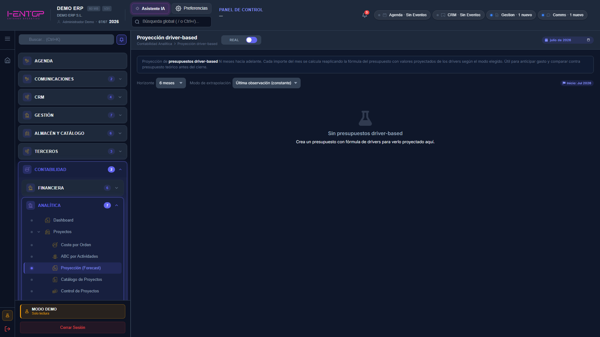 Proyección driver-based