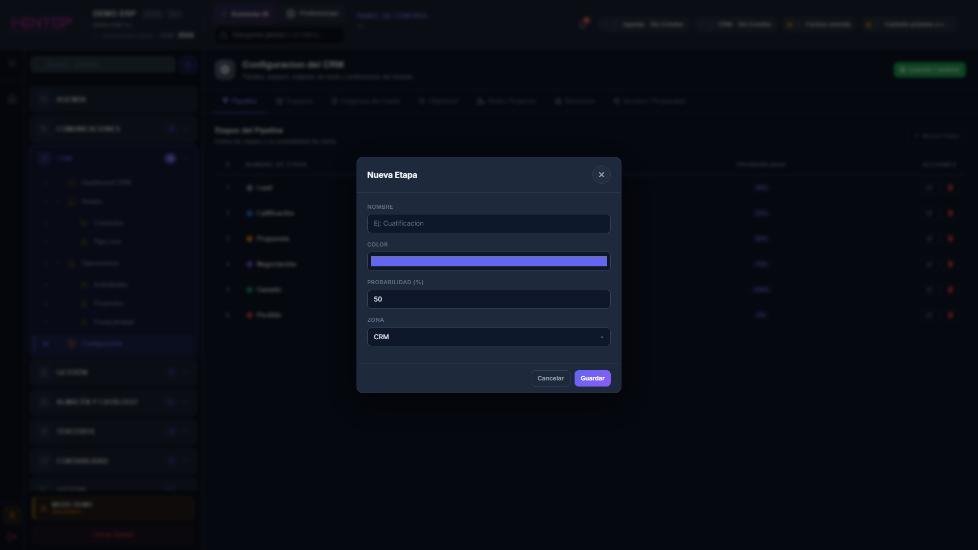 Modal Nueva Etapa